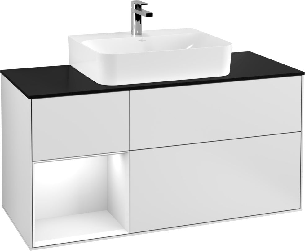 Villeroy & Boch Finion Waschbeckenunterschrank 1200 mm Glossy White mit Beleuchtung
