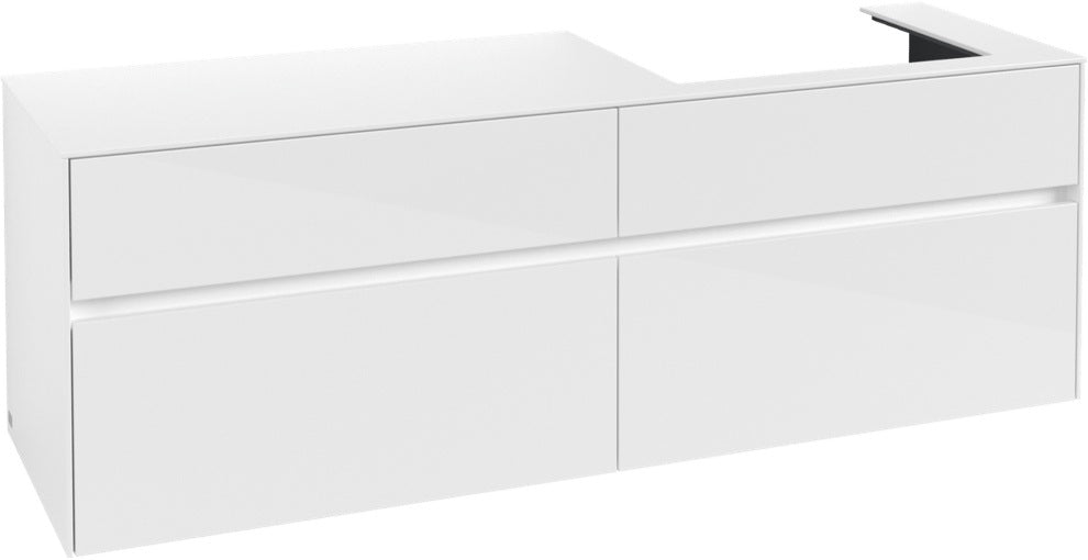 Villeroy & Boch Waschtischunterschrank Collaro C023 1600 mm Glossy White mit 4 Auszügen