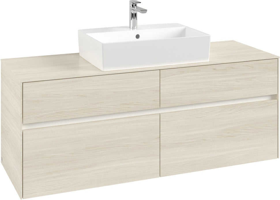 Villeroy & Boch Waschtischunterschrank Collaro C131 B0 1400 mm White Oak mit Beleuchtung und SoftClosing