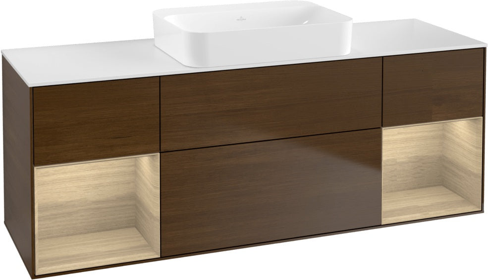 Villeroy & Boch Finion Waschtischunterschrank 1600 mm Glossy White Lacquer mit Beleuchtung