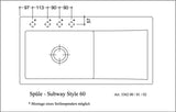 Villeroy & Boch Einbauspüle Subway Style 60 in Ebony CeramicPlus, 1000x510mm, Keramik, mit Abtropffläche