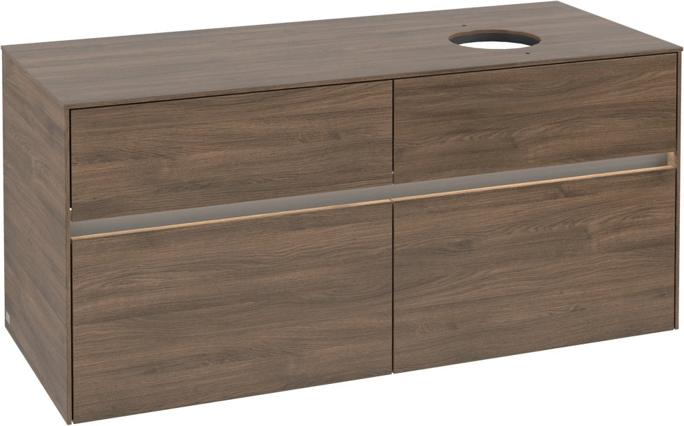Villeroy & Boch Waschtischunterschrank Collaro C043 B0 1200 mm Arizona Oak mit Beleuchtung
