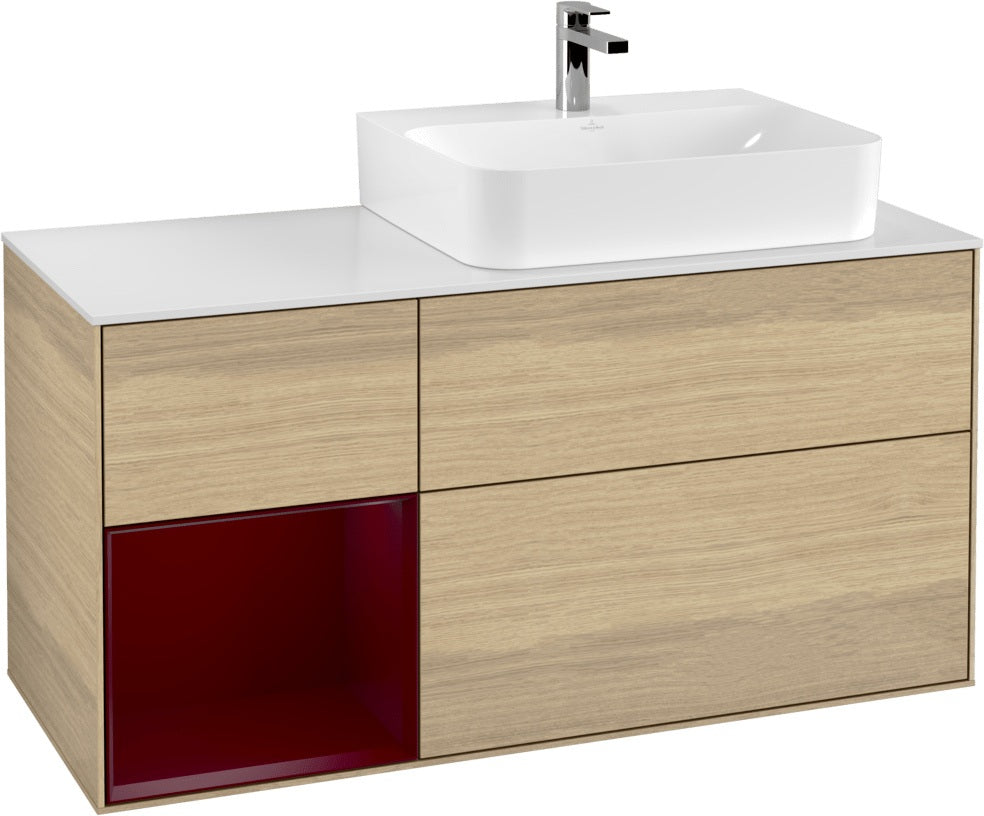 Villeroy & Boch Waschtischunterschrank Finion G141G 1200 mm Glossy White mit LED-Beleuchtung