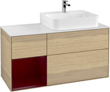 Villeroy & Boch Waschtischunterschrank Finion G141G 1200 mm Glossy White mit LED-Beleuchtung