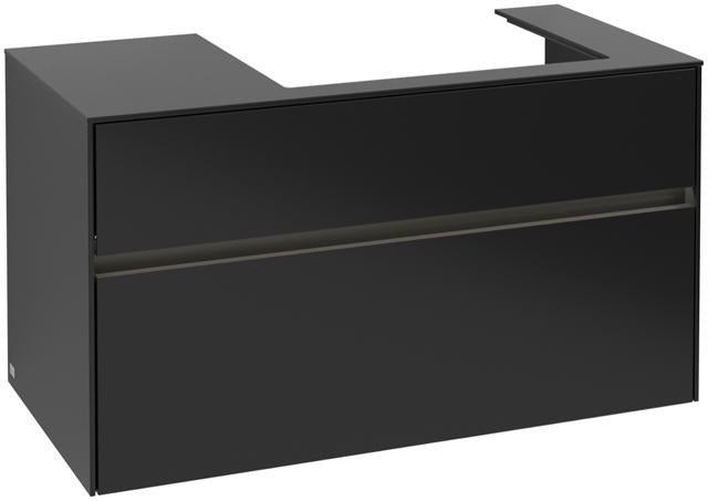 Villeroy & Boch Collaro Waschtischunterschrank 1000 mm mit LED-Beleuchtung und 2 Auszügen in Soft Grey