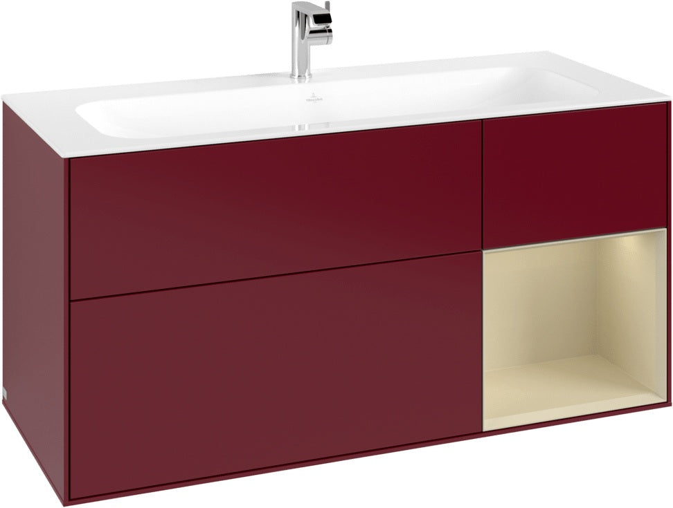 Villeroy & Boch Finion Waschbeckenunterschrank Glossy White Lacquer 1196 mm mit LED-Beleuchtung