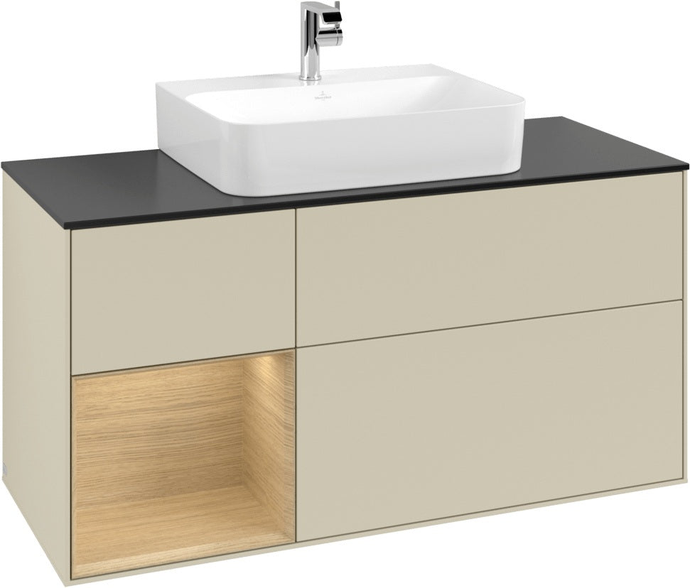 Villeroy & Boch Finion Waschbeckenunterschrank 1200 mm Glossy White mit Beleuchtung