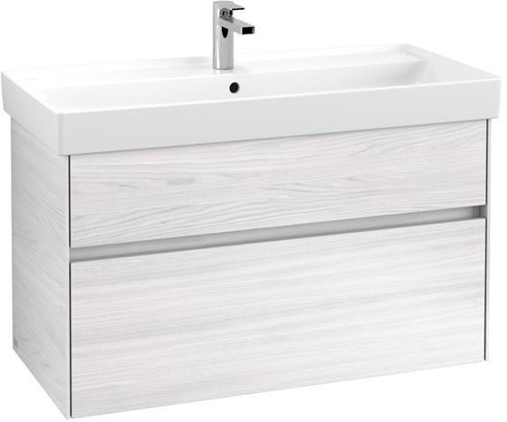 Villeroy & Boch Collaro Waschtischunterschrank 954 mm Weiß mit LED-Beleuchtung und 2 Auszügen
