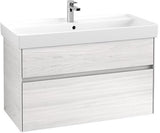 Villeroy & Boch Collaro Waschtischunterschrank 954 mm Weiß mit LED-Beleuchtung und 2 Auszügen