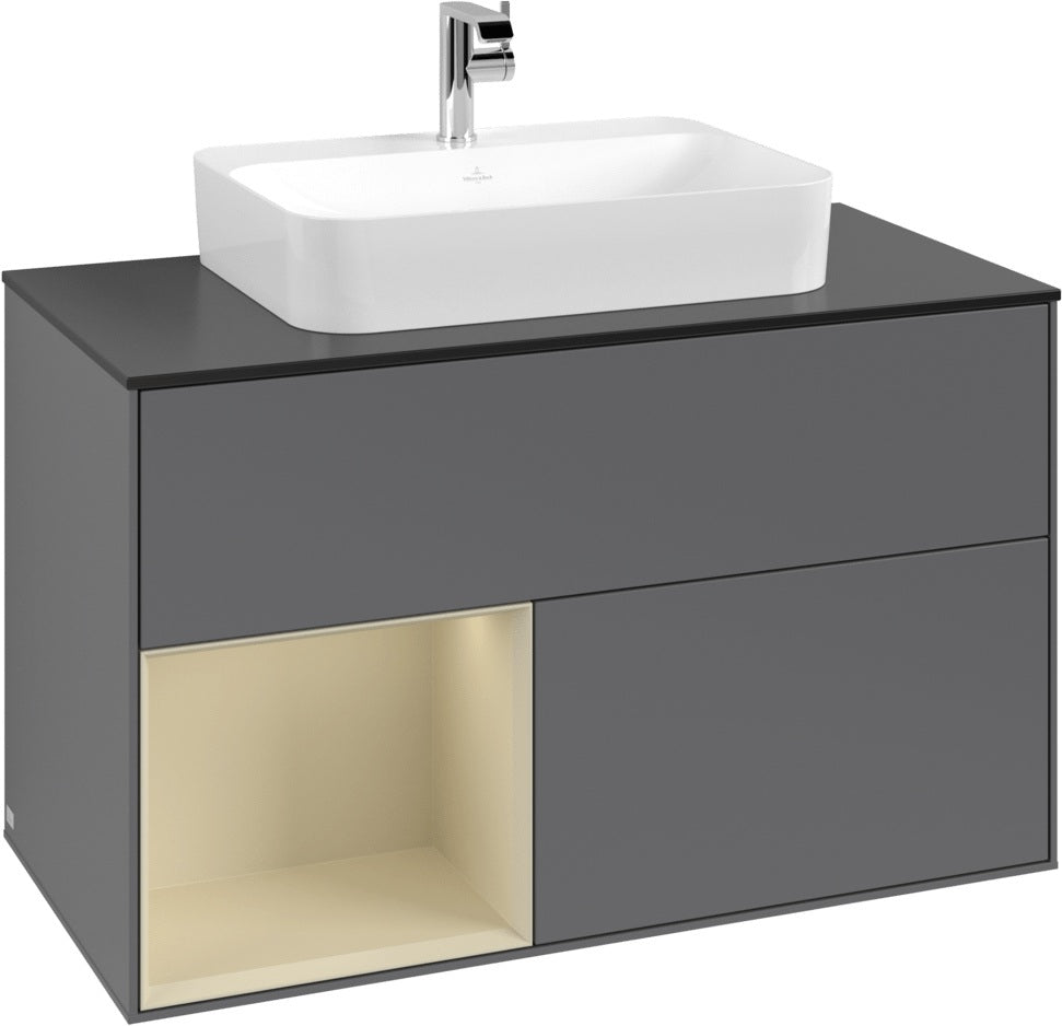 Villeroy & Boch Finion Waschtischunterschrank 1000 mm Glossy White Lacquer mit LED-Beleuchtung