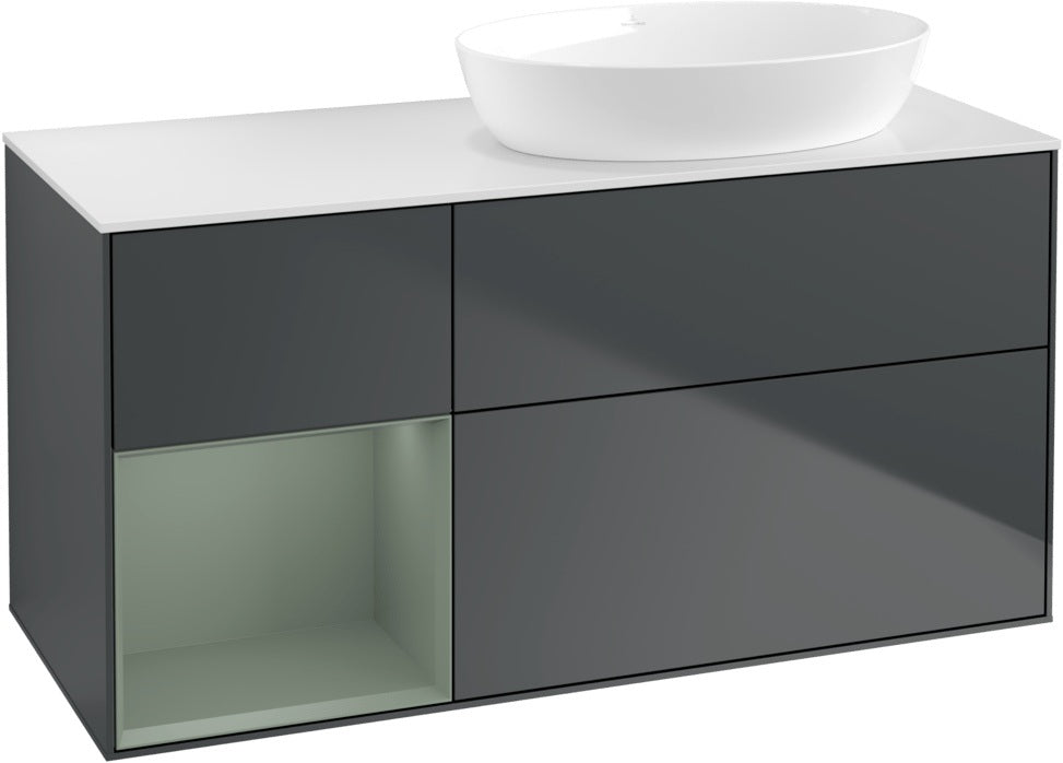 Villeroy & Boch Finion Waschtischunterschrank 1200 mm Glossy White Lacquer mit Beleuchtung