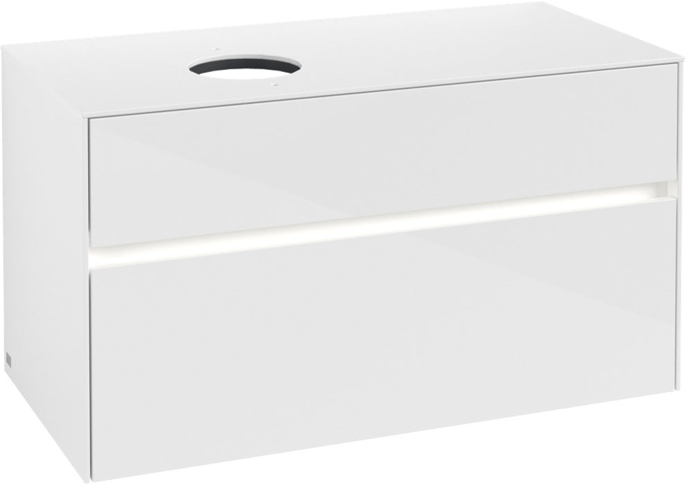 Villeroy & Boch Waschtischunterschrank Collaro C039 B0 1000 mm Glossy White mit Beleuchtung