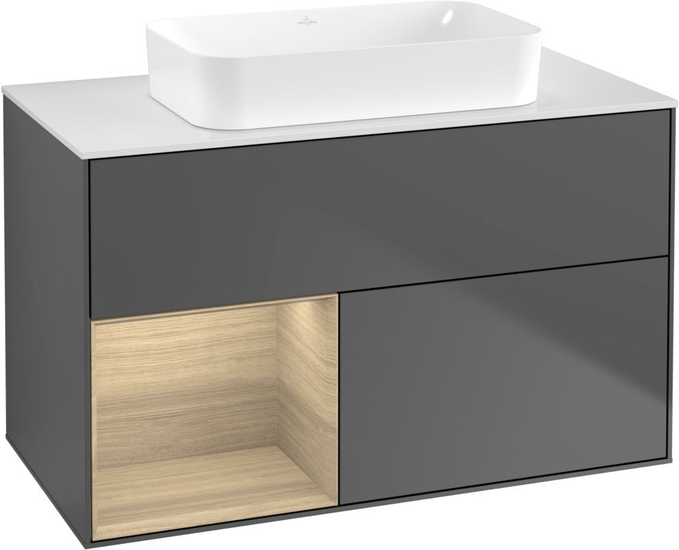 Villeroy & Boch Finion Waschtischunterschrank 1000 mm Glossy White Lacquer – mit LED-Beleuchtung & SoftClosing