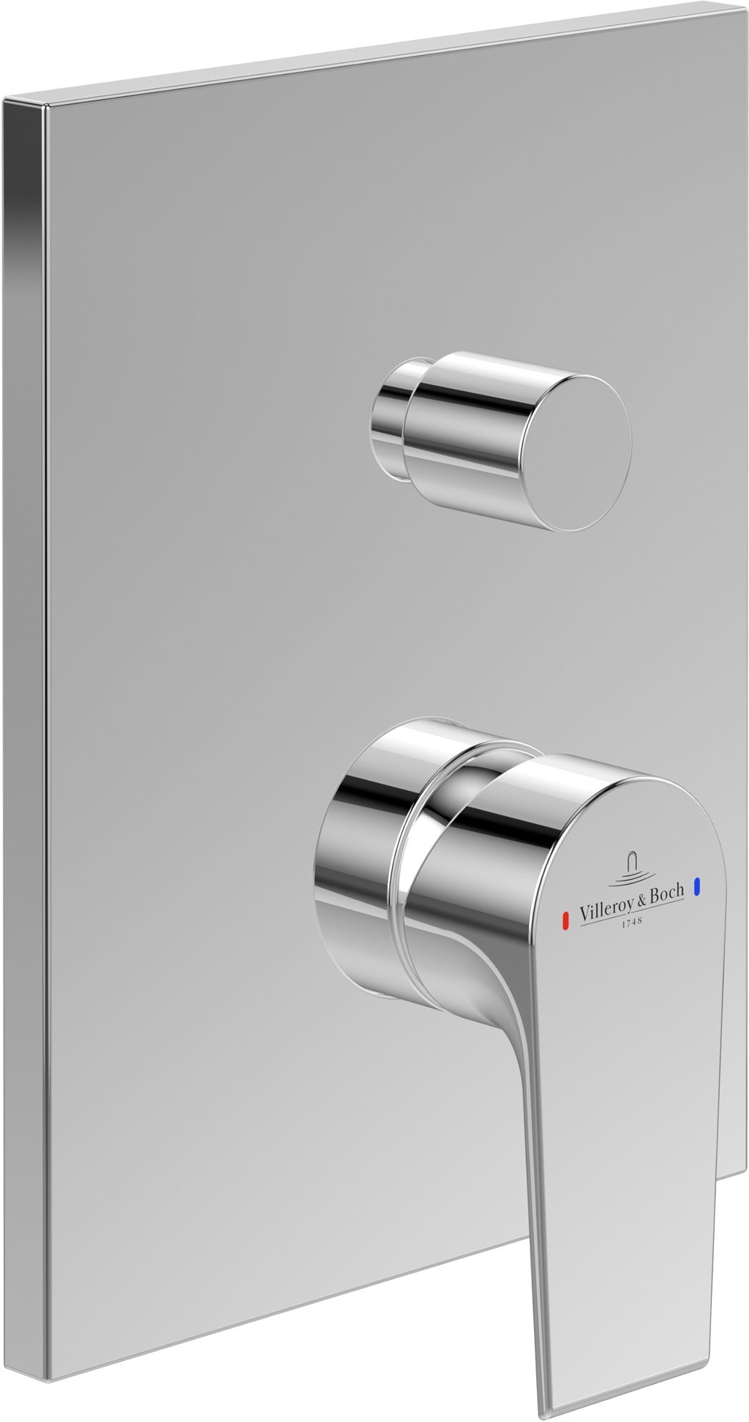 Villeroy & Boch Liberty Einhand-Wannenbatterie TVS107005000 – Fertigmontageset, rund, chrom