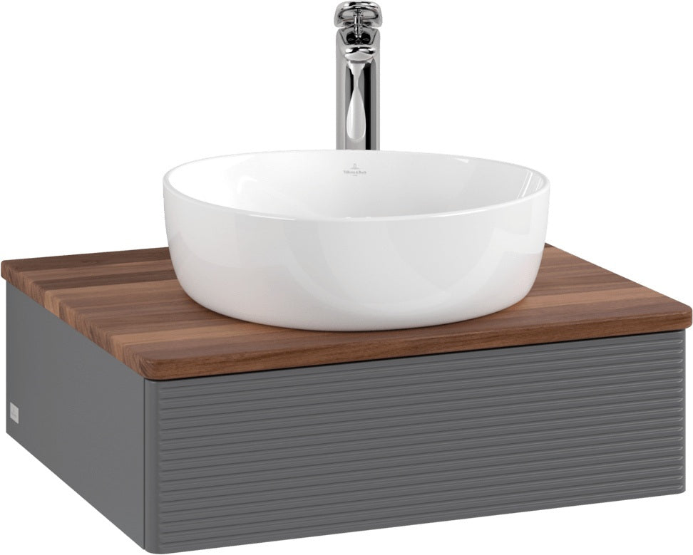 Villeroy & Boch Waschtischunterschrank Antao 600 mm Anthrazit Matt mit LED-Auszugsbeleuchtung