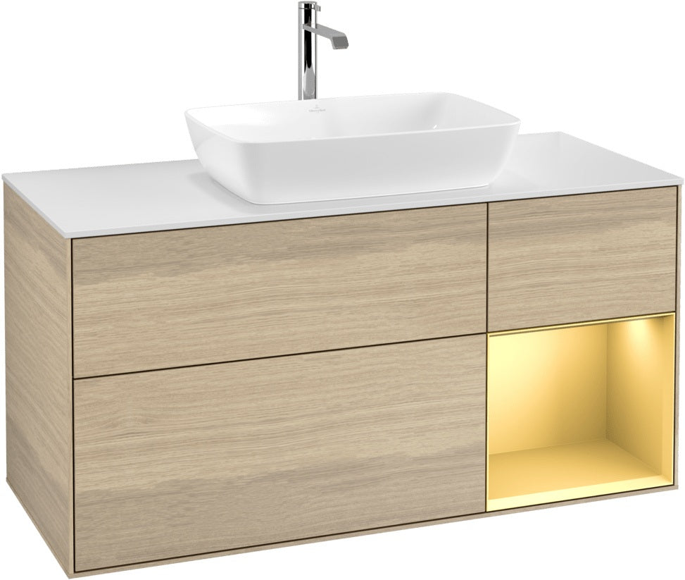 Villeroy & Boch Waschtischunterschrank Finion G831G 1200 mm Glossy White Lacquer mit Beleuchtung