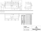 Villeroy & Boch Waschbeckenunterschrank Collaro C045 B0 1400 mm Cashmere Grey mit Beleuchtung und SoftClosing