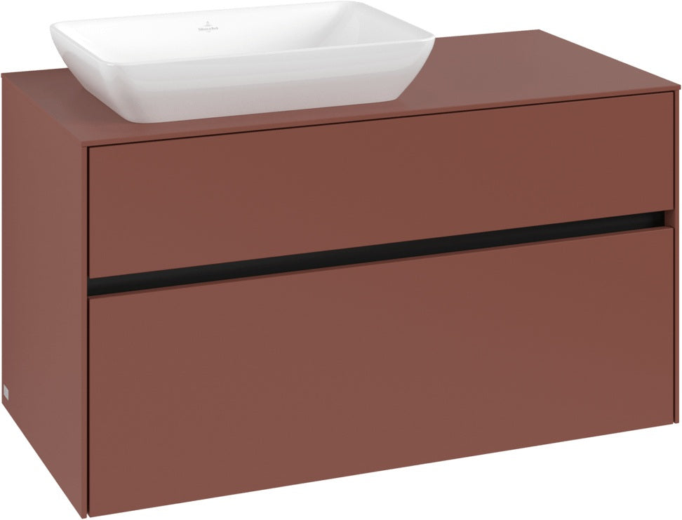 Villeroy & Boch Collaro Waschbeckenunterschrank C110 B0 White Oak 1000 mm mit LED-Beleuchtung