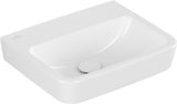 Villeroy & Boch Handwaschbecken O.novo 434447 – 450 x 370 x 160 mm, eckig, Weiß Alpin, mit Überlauf, ohne Hahnloch
