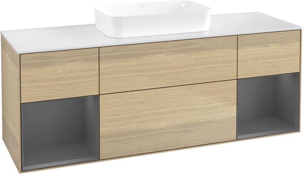 Villeroy & Boch Finion Waschtischunterschrank 1600 mm Glossy White Lacquer mit Beleuchtung