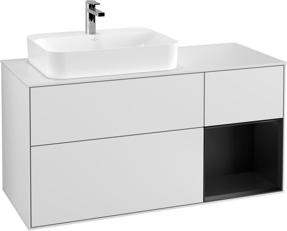 Villeroy & Boch Waschtischunterschrank Finion F401G 1200 mm Glossy White Lacquer mit Beleuchtung