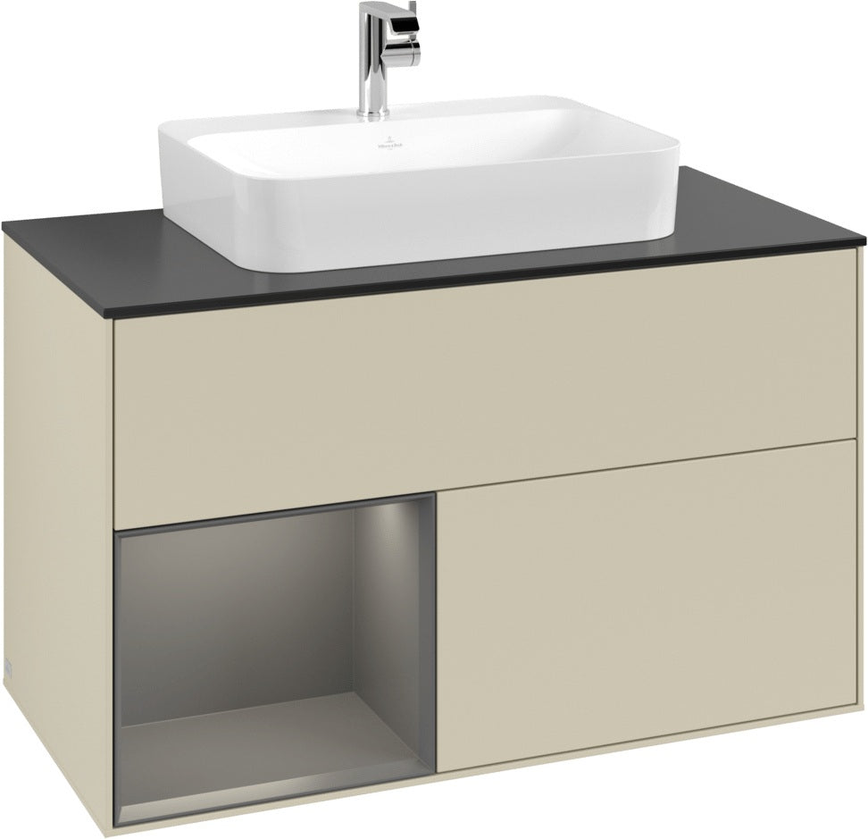 Villeroy & Boch Finion Waschtischunterschrank 1000 mm Glossy White Lacquer mit LED-Beleuchtung