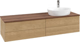 Villeroy & Boch Waschtischunterschrank Antao 1600 mm Warm Walnut mit 4 Auszügen und Beleuchtung