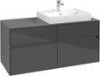 Villeroy & Boch Waschtischunterschrank Collaro C083 – 1200 mm, Glossy Grey, 4 Auszüge, Becken rechts