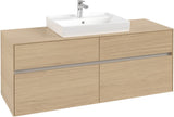 Villeroy & Boch Collaro Waschtischunterschrank 1400 mm Black Matt Lacquer mit 4 Auszügen