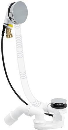 Villeroy & Boch Ab-/Überlauf und Wanneneinlaufkombination U909603 verchromt 200x465x130mm