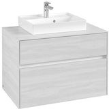 Villeroy & Boch Collaro Waschtischunterschrank 800 mm Soft Grey mit 2 Auszügen und Push-Open