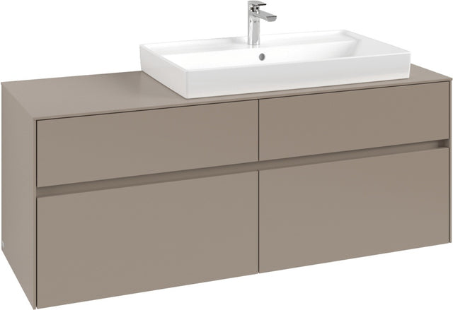 Villeroy & Boch Waschtischunterschrank Collaro C09000 in Taupe, 1400 mm, mit 4 Auszügen und SoftClosing