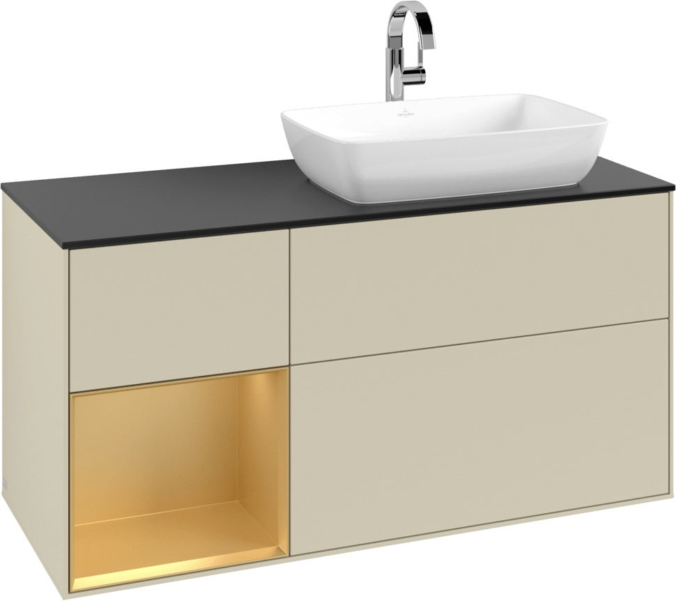 Villeroy & Boch Finion Waschtischunterschrank 1200 mm Glossy White Lacquer mit Beleuchtung