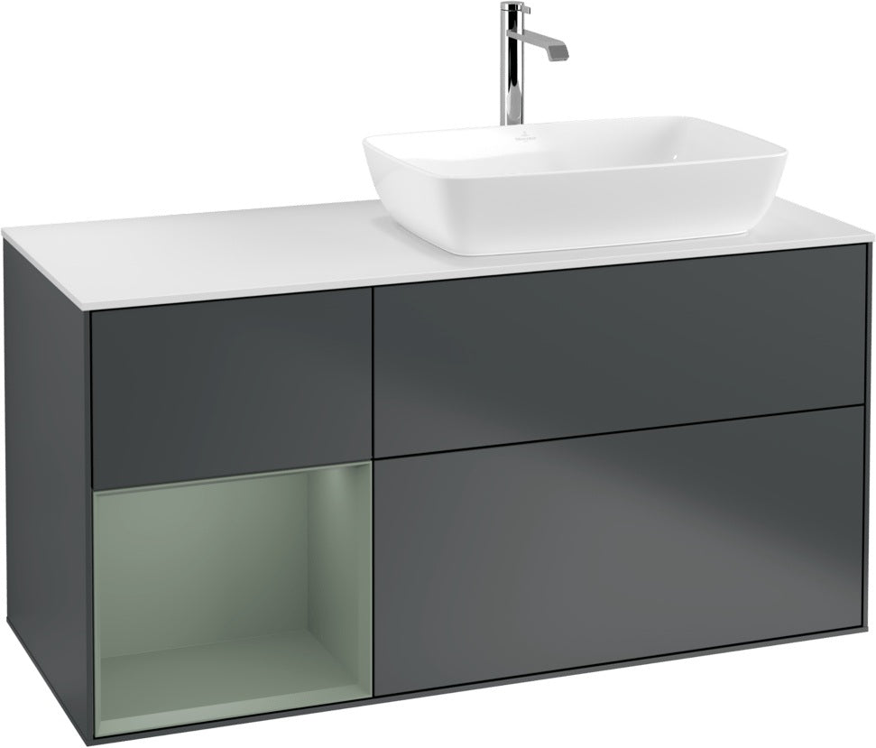 Villeroy & Boch Finion Waschbeckenunterschrank 1200 mm Glossy White Lacquer mit Beleuchtung