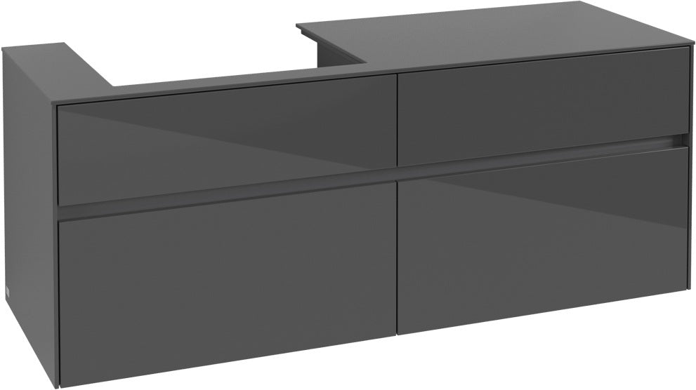 Villeroy & Boch Waschtischunterschrank Collaro C085 Glossy Grey 1400 mm mit 4 Auszügen