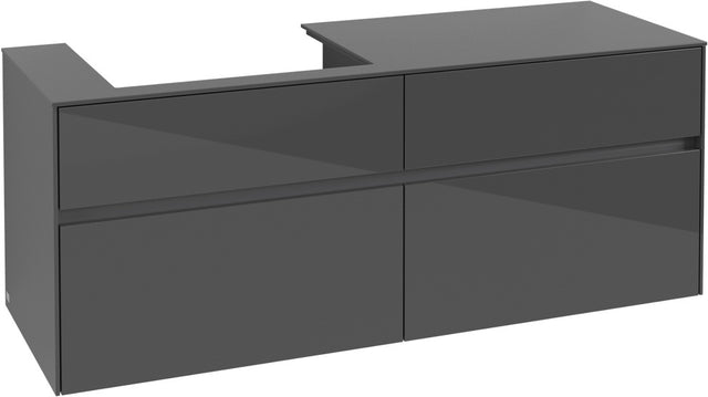 Villeroy & Boch Waschtischunterschrank Collaro C085 Glossy Grey 1400 mm mit 4 Auszügen
