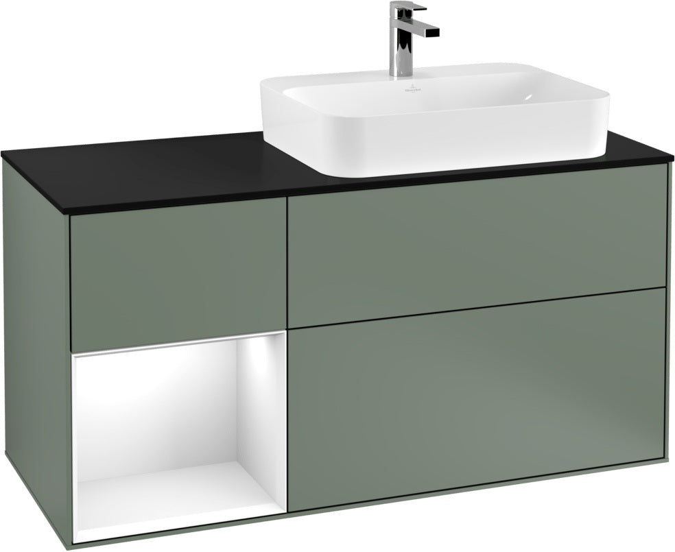 Villeroy & Boch Finion Waschbeckenunterschrank 1200 mm Glossy White Lacquer mit Beleuchtung