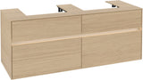 Villeroy & Boch Collaro Waschtischunterschrank 1400 mm mit LED-Beleuchtung und 4 Auszügen in Soft Grey