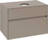 Villeroy & Boch Waschbeckenunterschrank Collaro C037 800 mm Taupe – Eckig, 2 Auszüge, SoftClosing