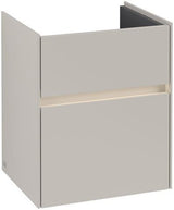 Villeroy & Boch Collaro Waschtischunterschrank 460 mm mit LED-Beleuchtung und 2 Auszügen – Black Matt Lacquer