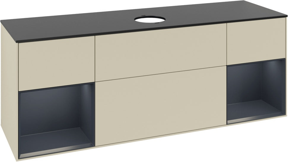 Villeroy & Boch Finion Waschtischunterschrank 1600 mm Glossy White Lacquer mit Beleuchtung