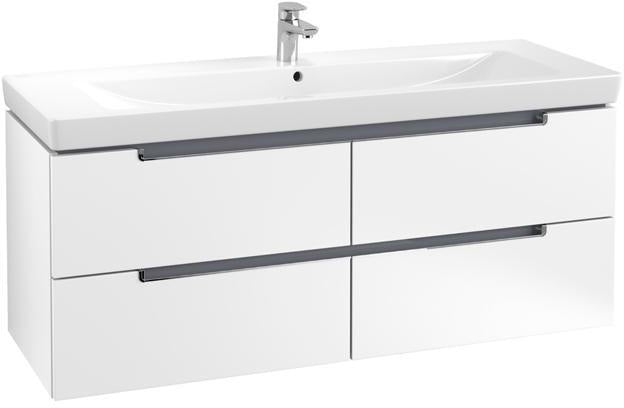 Villeroy & Boch SUBWAY 2.0 Waschtischunterschrank 1287 mm Glossy White mit 4 Auszügen