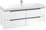 Villeroy & Boch SUBWAY 2.0 Waschtischunterschrank 1287 mm Glossy White mit 4 Auszügen