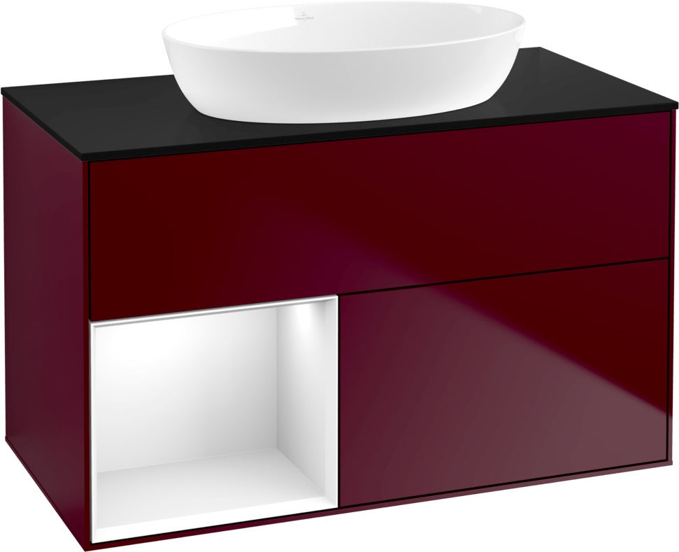 Villeroy & Boch Finion Waschtischunterschrank 1000 mm Glossy White Lacquer mit Beleuchtung