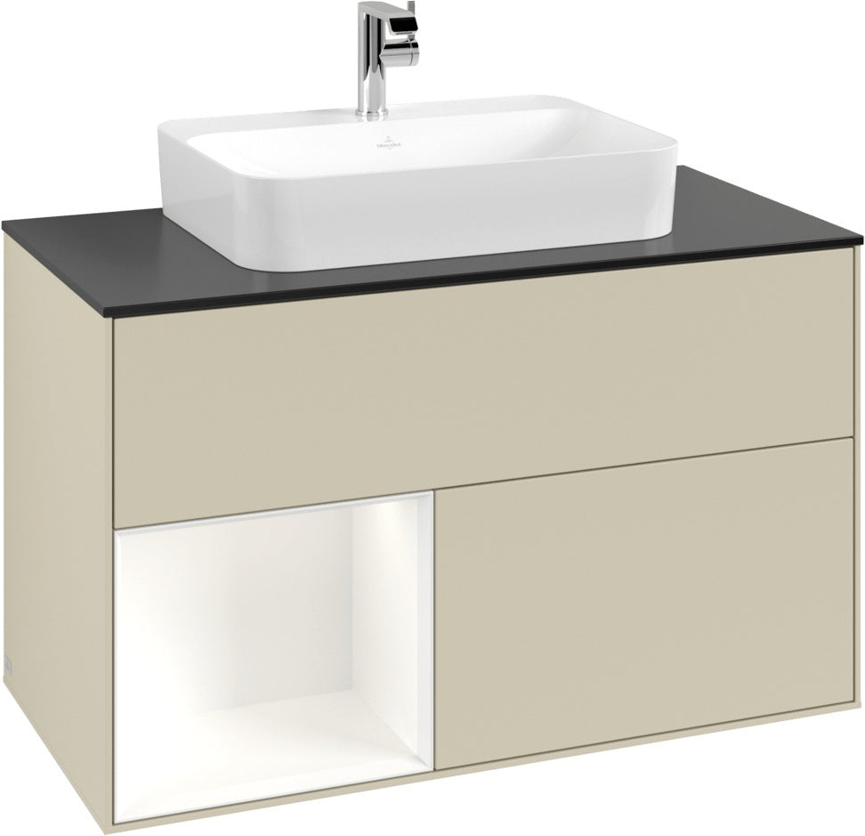 Villeroy & Boch Finion Waschtischunterschrank 1000 mm Glossy White Lacquer mit LED-Beleuchtung