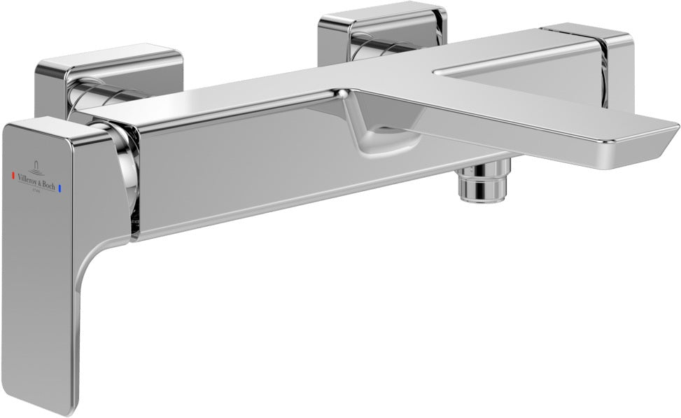 Villeroy & Boch Subway 3.0 Einhebel-Badewannenarmatur TVT112002000 eckig Chrom Wandmontage