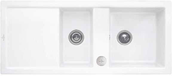 Villeroy & Boch Spüle SUBWAY 80 snow white 1160x510mm CeramicPlus Doppelbecken reversibel