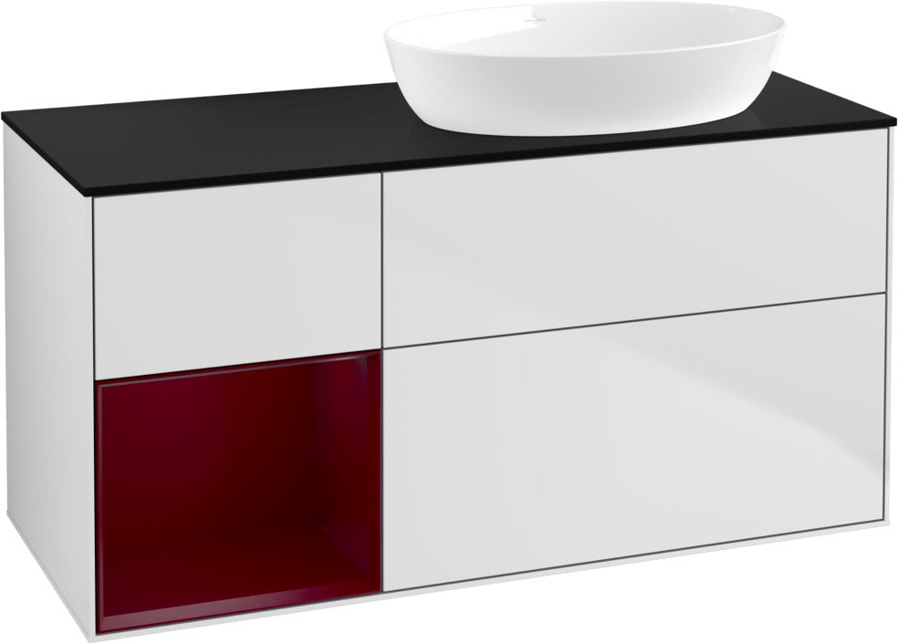 Villeroy & Boch Waschtischunterschrank Finion FA42G 1200 mm Glossy White Lacquer mit Beleuchtung