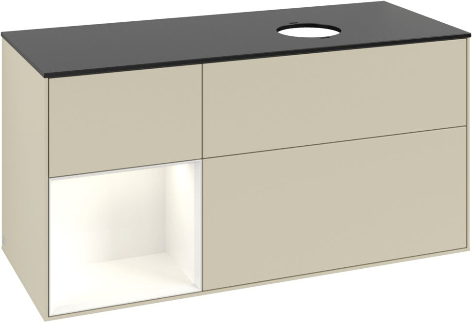 Villeroy & Boch Waschtischunterschrank Finion FA42G 1200 mm Glossy White Lacquer mit Beleuchtung