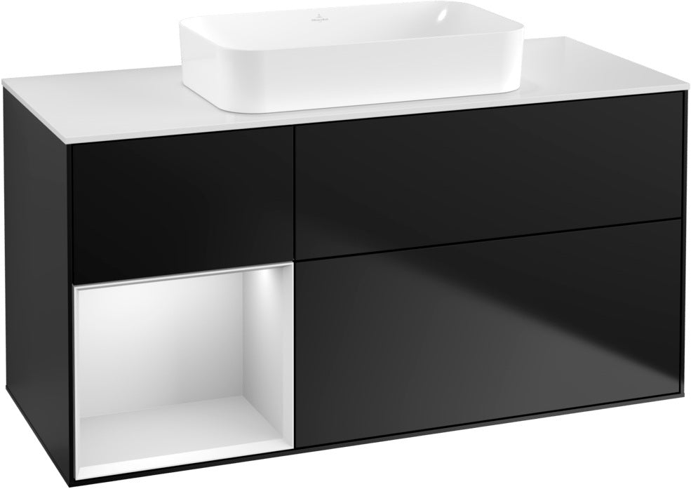 Villeroy & Boch Finion Waschbeckenunterschrank 1200 mm Walnut Veneer mit Beleuchtung